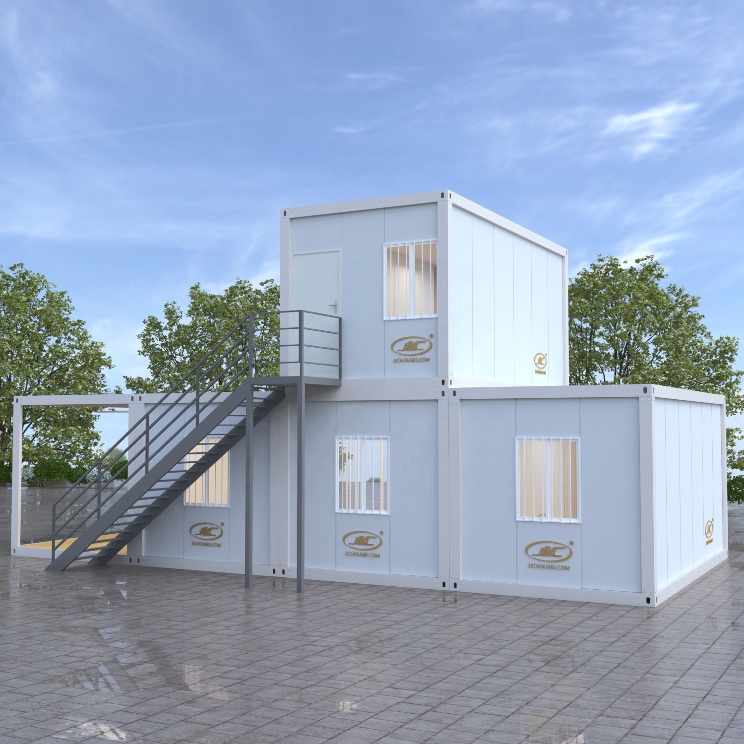 pre fabricated 2 units container house design foldable container home container for living 3 bed rooms house