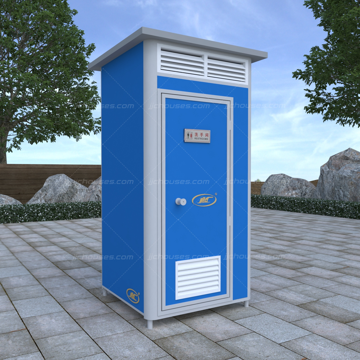 for construction moving foldable no-rinse eco chemical blue portable toilet and shower room prefab toilet unit