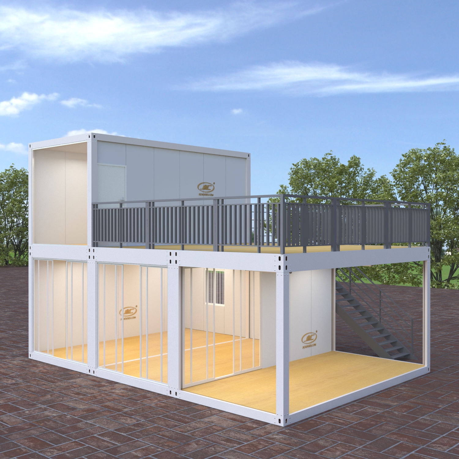 pre fabricated 2 units container house design foldable container home container for living 3 bed rooms house