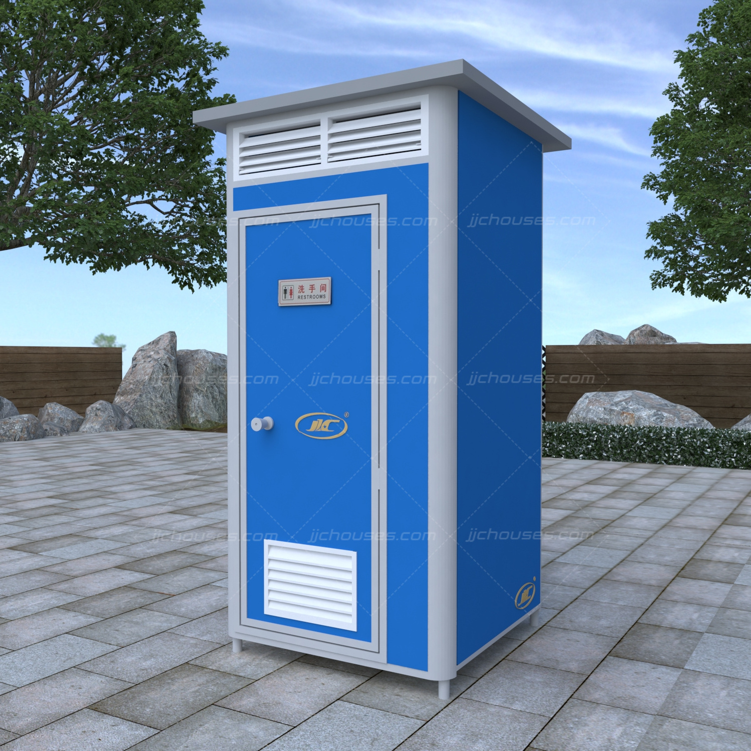 for construction moving foldable no-rinse eco chemical blue portable toilet and shower room prefab toilet unit