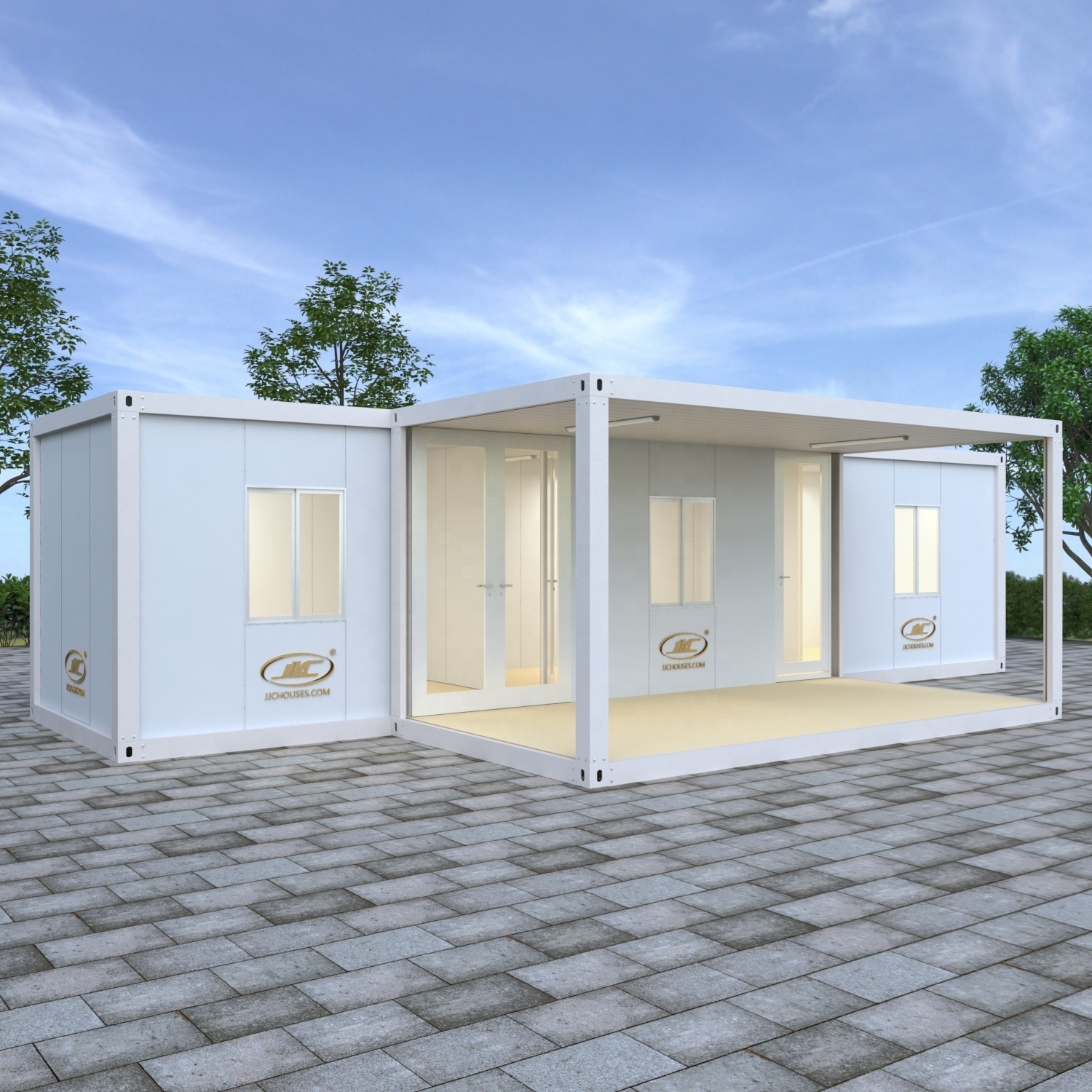 pre fabricated 2 units container house design foldable container home container for living 3 bed rooms house