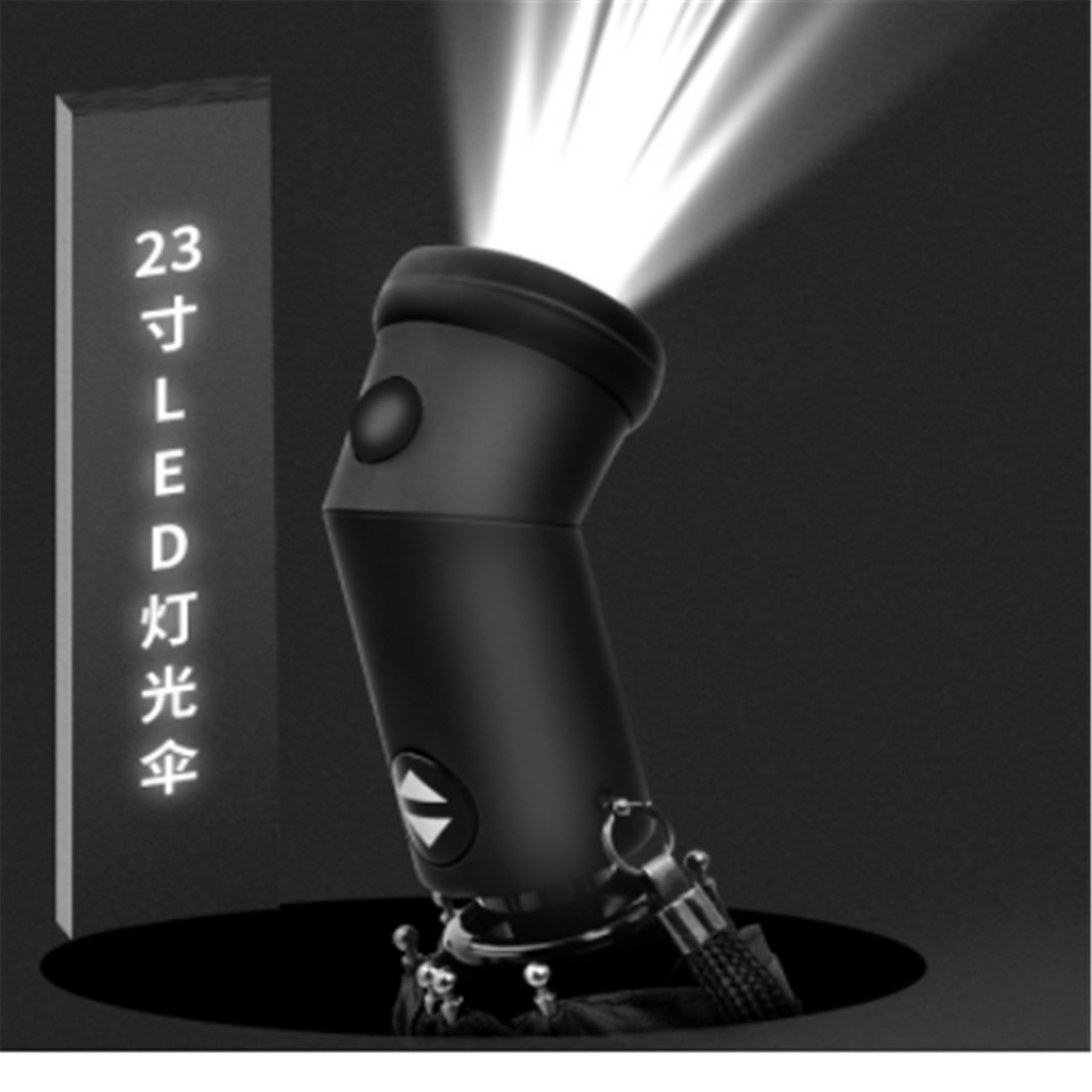 High quality  Flashlight umbrella Flash Light 3 Folded Invert Umbrella