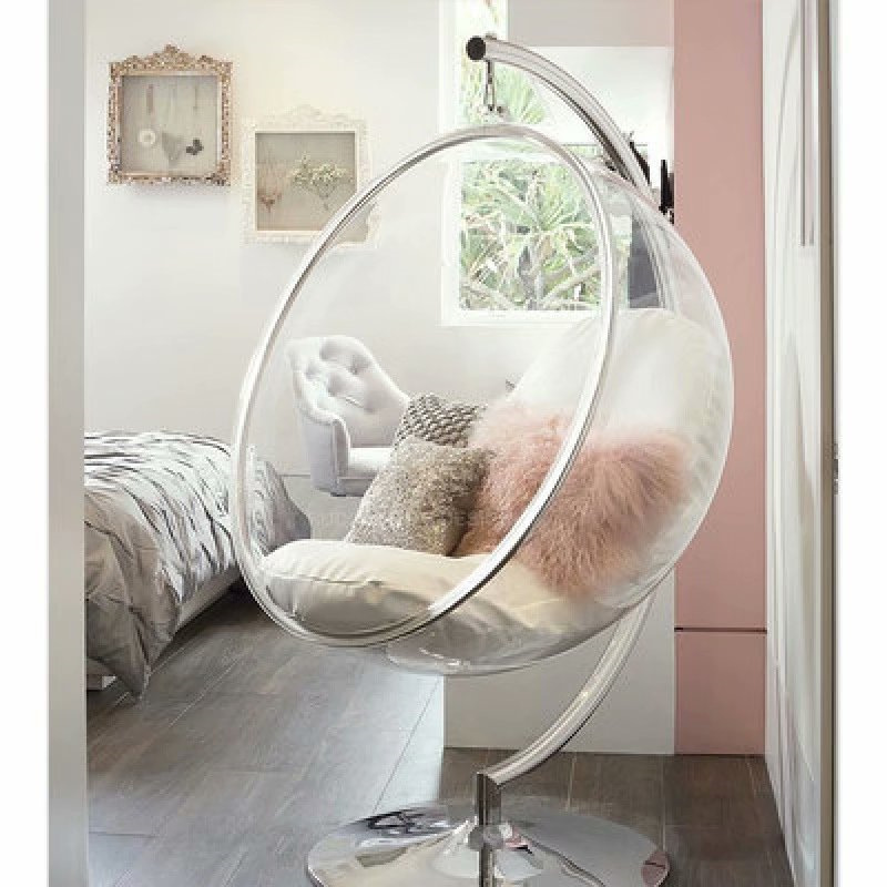 Glass ball hanging chair acrylic hanging basket swing hemispherical chair