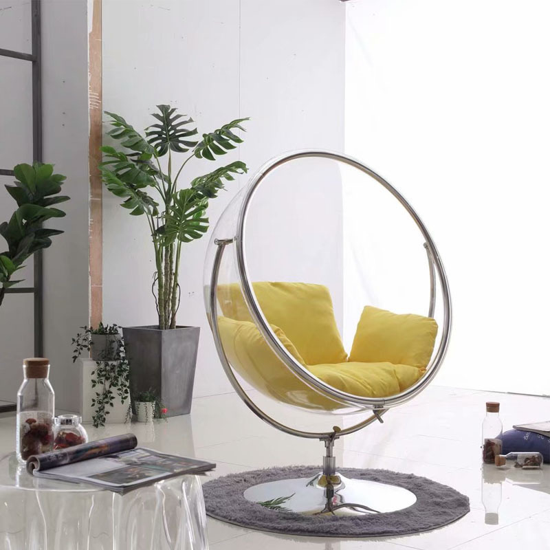 Glass ball hanging chair acrylic hanging basket swing hemispherical chair