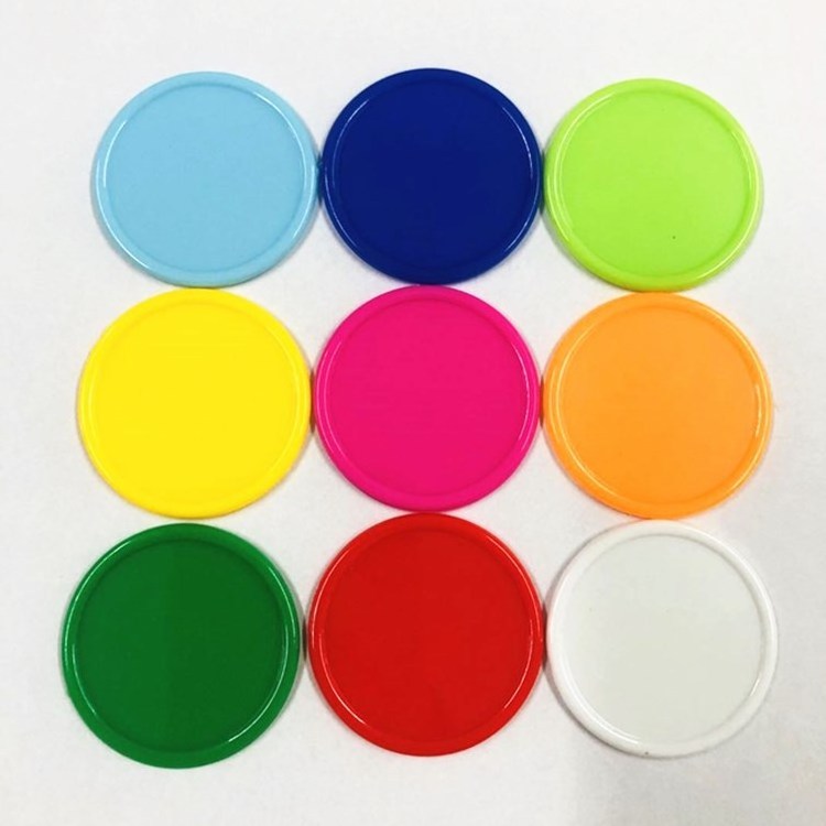 OEM Color plastic coin disc diameter 37mm supermarket cart game teaching chip