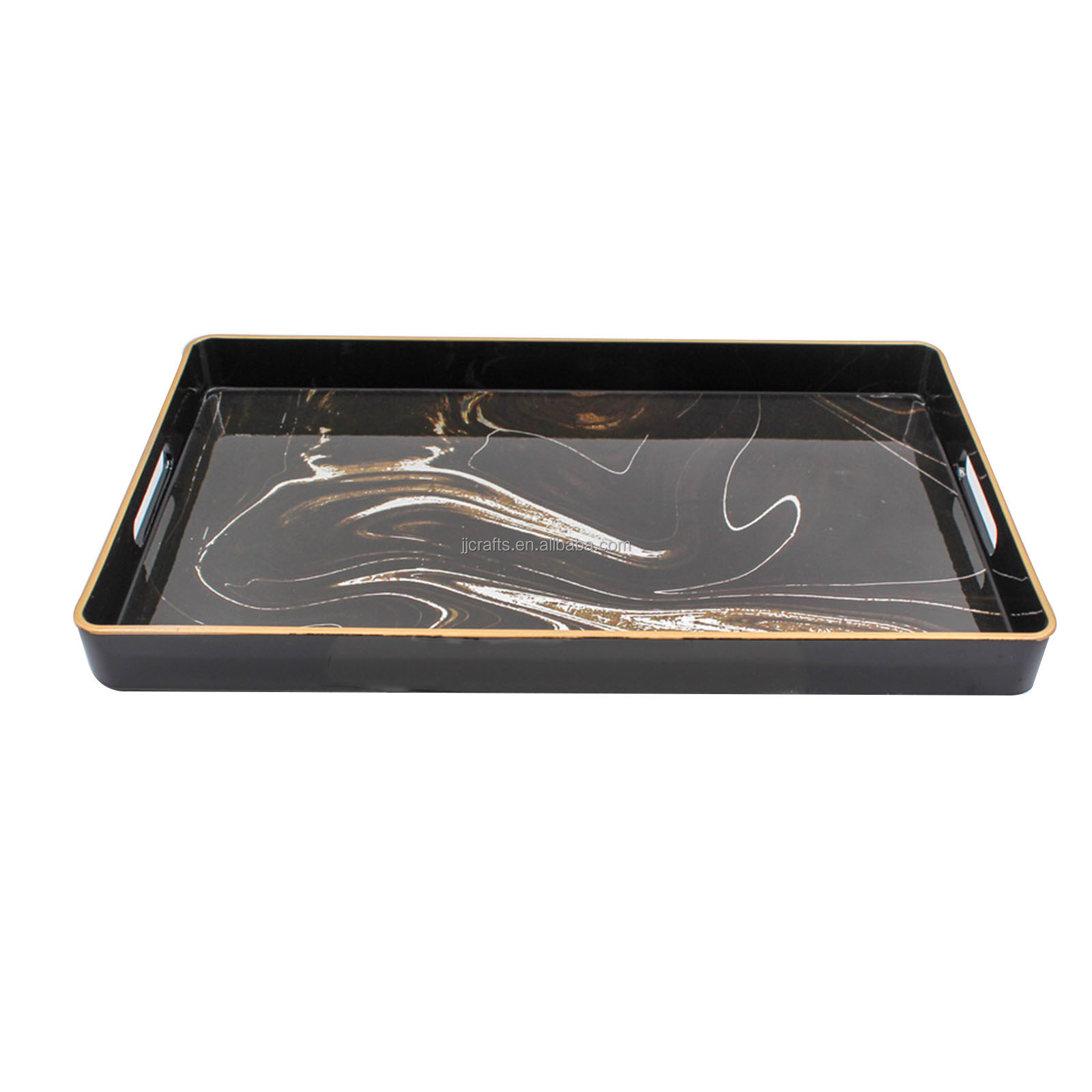 Luxury High-End Custom-Size Serving Tray Luxury Lacquer PP Material Serving Tray coffee table tv tray