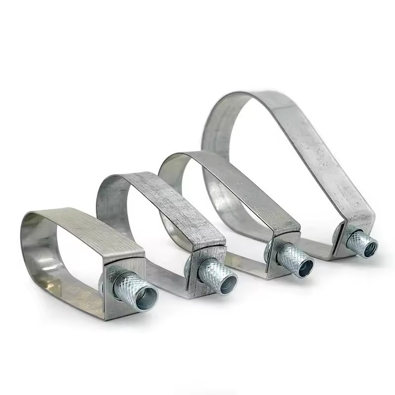 Solid factory Pear Shaped Galvanized steel Hinged Pipe Clamp For Loop Hanger