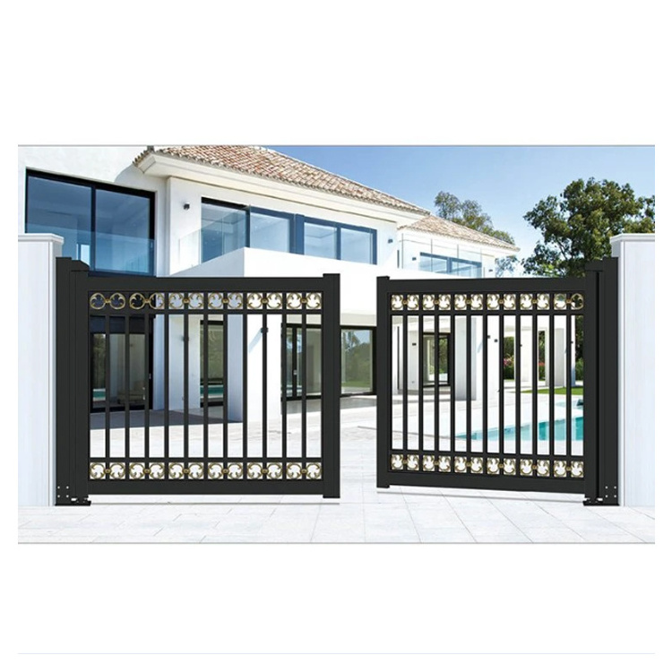 Aluminum Alloy Courtyard Villa Gate Country Yard Electric Double-Opening Gate Wrought Iron Garden Folding Gate