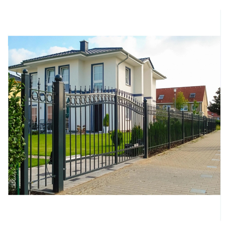 High Quality Main Double Door Garden Driveway Entrance Swing Gate Wrought Iron Gates Designs