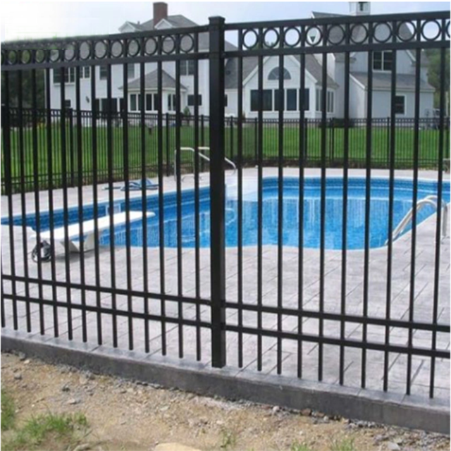 Customized Swimming Pool Fence Outside Fences Wrought Iron Fence White Color