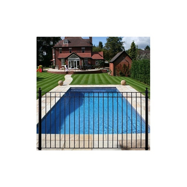 Customized Swimming Pool Fence Outside Fences Wrought Iron Fence White Color