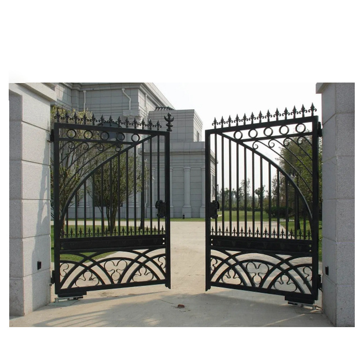 High Quality Main Double Door Garden Driveway Entrance Swing Gate Wrought Iron Gates Designs