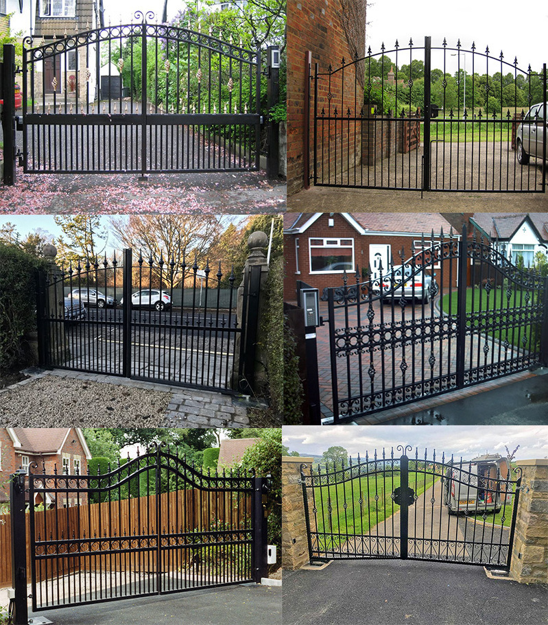 Wholesale High Quality aluminum Fence Main Door Customized Outdoor Morden Garden Wrought Iron Gate