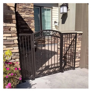 Factory Manufacturer Galvanized Fencing Gates Decorative Privacy Garden Wrought Iron Stainless Steel Gate Door Design