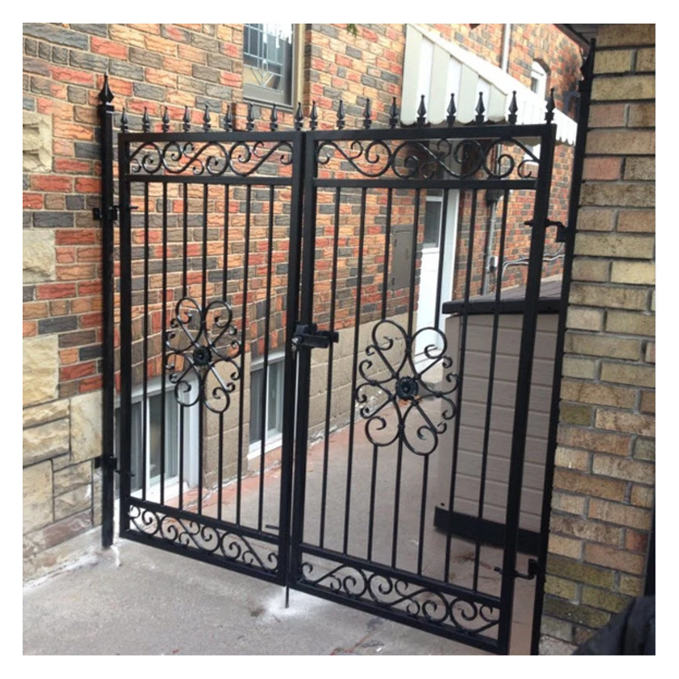 Factory Manufacturer Galvanized Fencing Gates Decorative Privacy Garden Wrought Iron Stainless Steel Gate Door Design