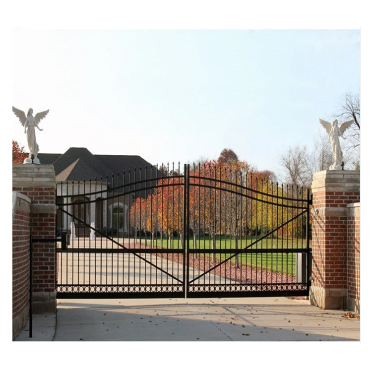 Factory Manufacturer Galvanized Fencing Gates Decorative Privacy Garden Wrought Iron Stainless Steel Gate Door Design