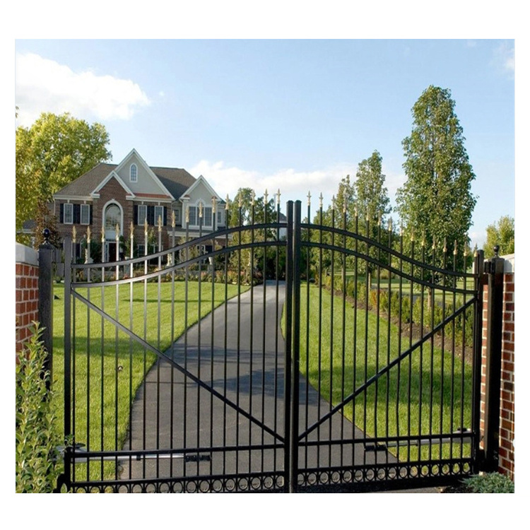 Factory Manufacturer Galvanized Fencing Gates Decorative Privacy Garden Wrought Iron Stainless Steel Gate Door Design