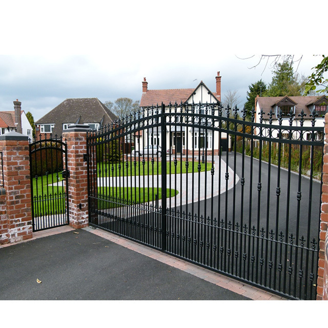 Wholesale High Quality aluminum Fence Main Door Customized Outdoor Morden Garden Wrought Iron Gate