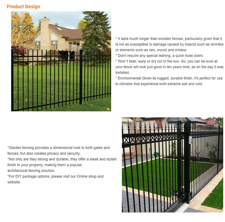 Customized Swimming Pool Fence Outside Fences Wrought Iron Fence White Color