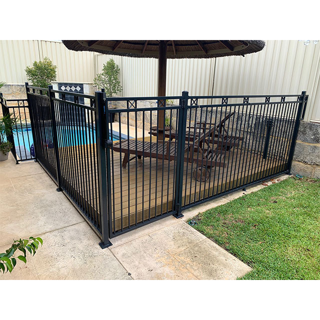 Factory Laser Cut Metal Fence Panel Custom Morden Black Powder Coating Aluminum Farm Garden Pool Fence