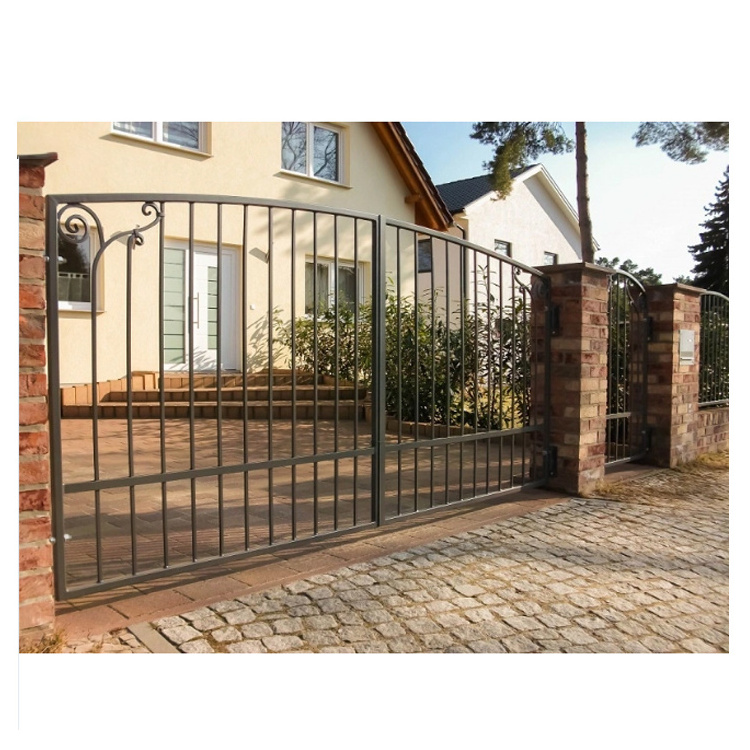 High Quality Main Double Door Garden Driveway Entrance Swing Gate Wrought Iron Gates Designs