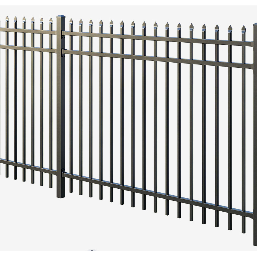 Cheap Hot Dipped Welded Decorative Garden Wrought Iron Spear Top Picket Fence Outdoor High Security Aluminum Fence Panels