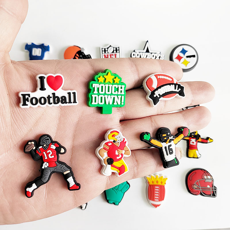 Sports Football team Football club 2024 New Arrival Wholesale PVC Custom Clog basketball soccer sports team logo Shoe clog Charm