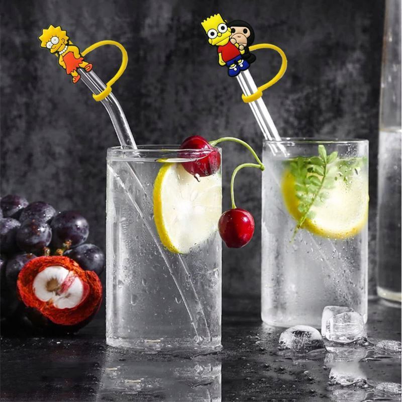 10 mm bar accessories  for tumbers wholesale silicon cartoon cute drinking cover charms claw straw topper clog charms