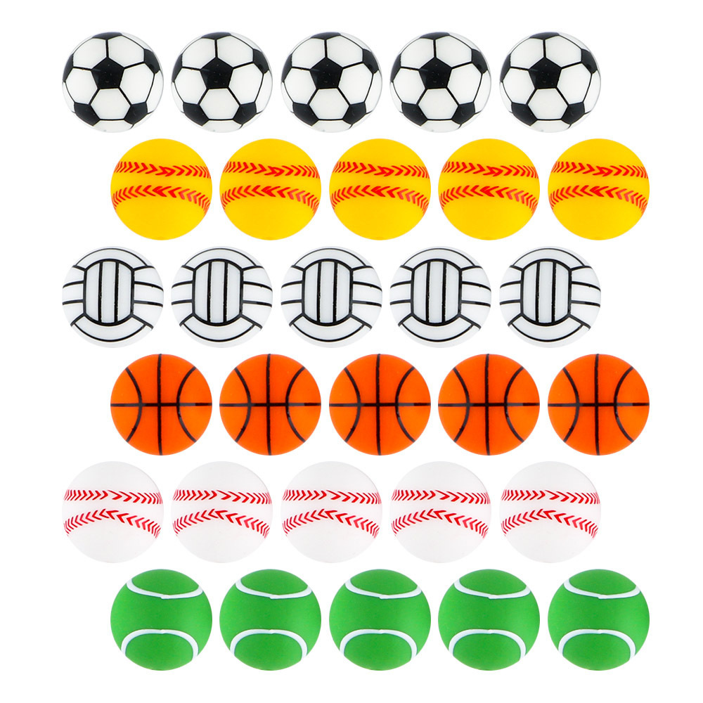 15mm Wholesale Silicone Beads Western Football Team NFL New Sports Team Silicone Team Custom Focal Beads For Pens shoes charms