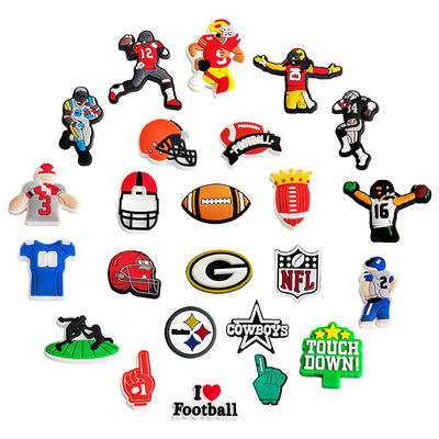 Sports Football team Football club 2024 New Arrival Wholesale PVC Custom Clog basketball soccer sports team logo Shoe clog Charm