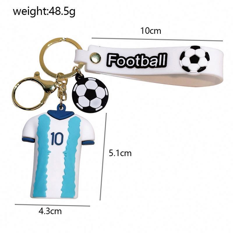 Wholesale Rubber PVC Football strip Keychains Messi Custom Logo With Other KeyChains Accessories Kawaii Custom Logo Keychain