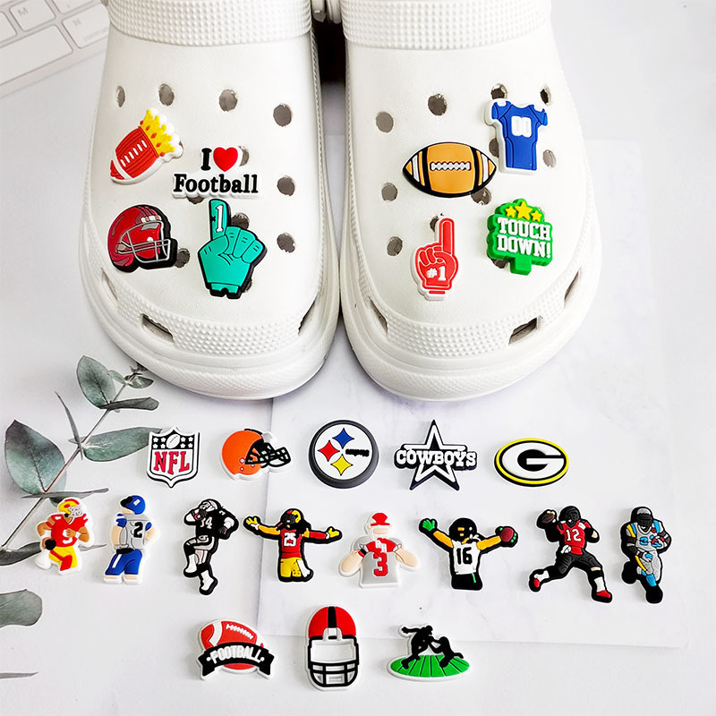 Sports Football team Football club 2024 New Arrival Wholesale PVC Custom Clog basketball soccer sports team logo Shoe clog Charm