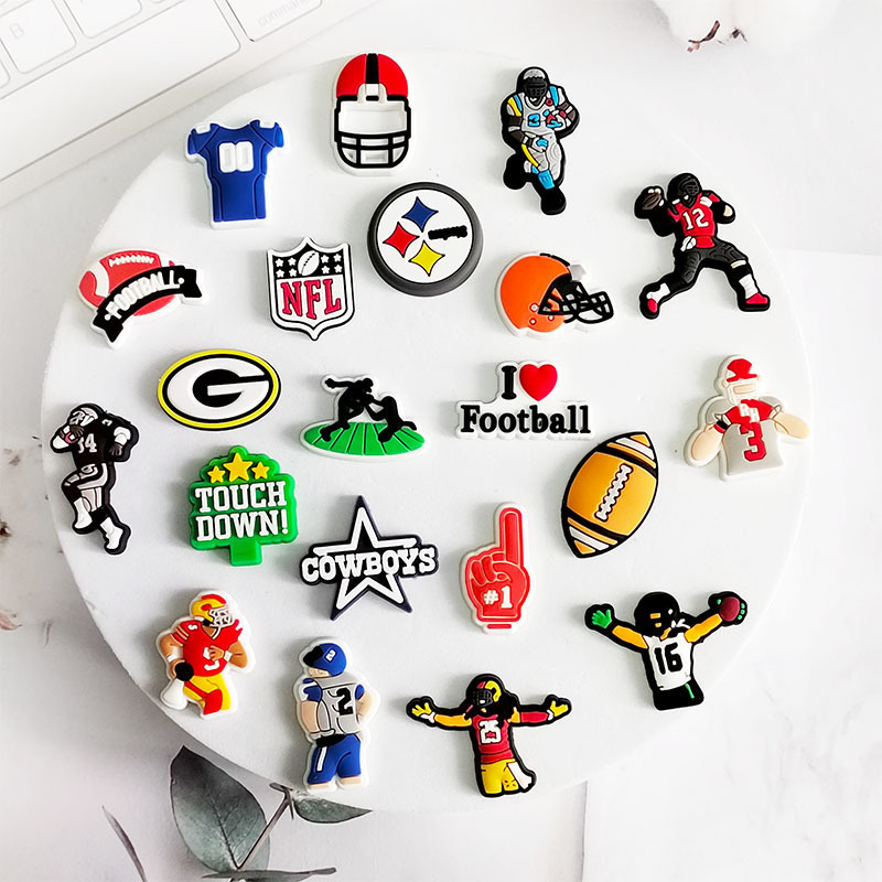 Sports Football team Football club 2024 New Arrival Wholesale PVC Custom Clog basketball soccer sports team logo Shoe clog Charm