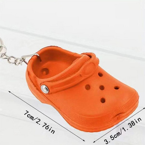 all in stock Cute Mini clog Shoe Keychain wholesale Summer Colorful  Shoes Creative 3D Beach Small Hole Shoes Keychain