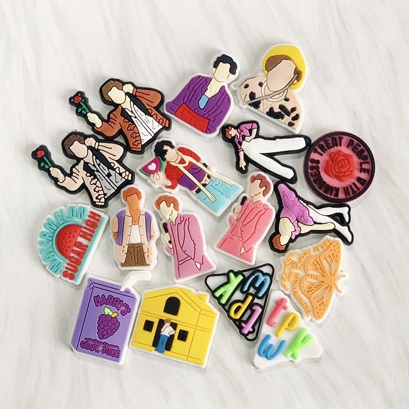 I love B T S Cute clog Pvc Shoe Charms Shark A Doo Custom Shoe Decoration clog Charms For Kids Clog Wholesale