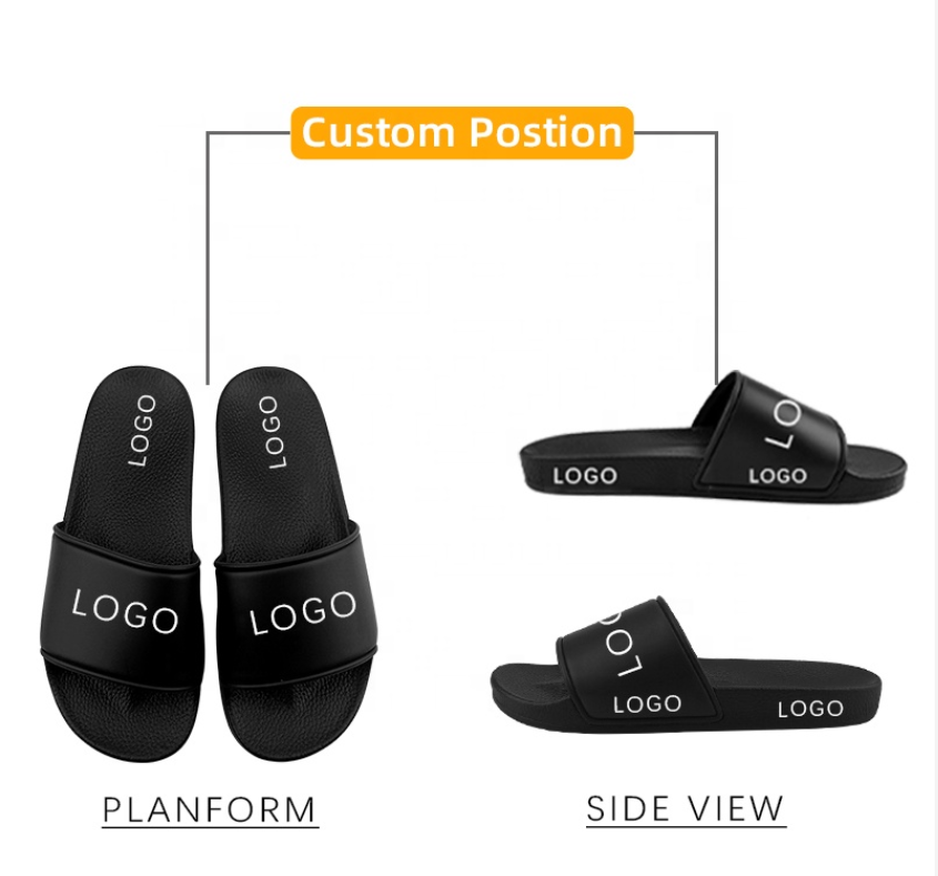 Henghao Slippers Unisex Oem Custom Black Slides Footwear Rubber Men Pam Slippers Slipper Rubber Sole Sheet Custom Slides Sandals