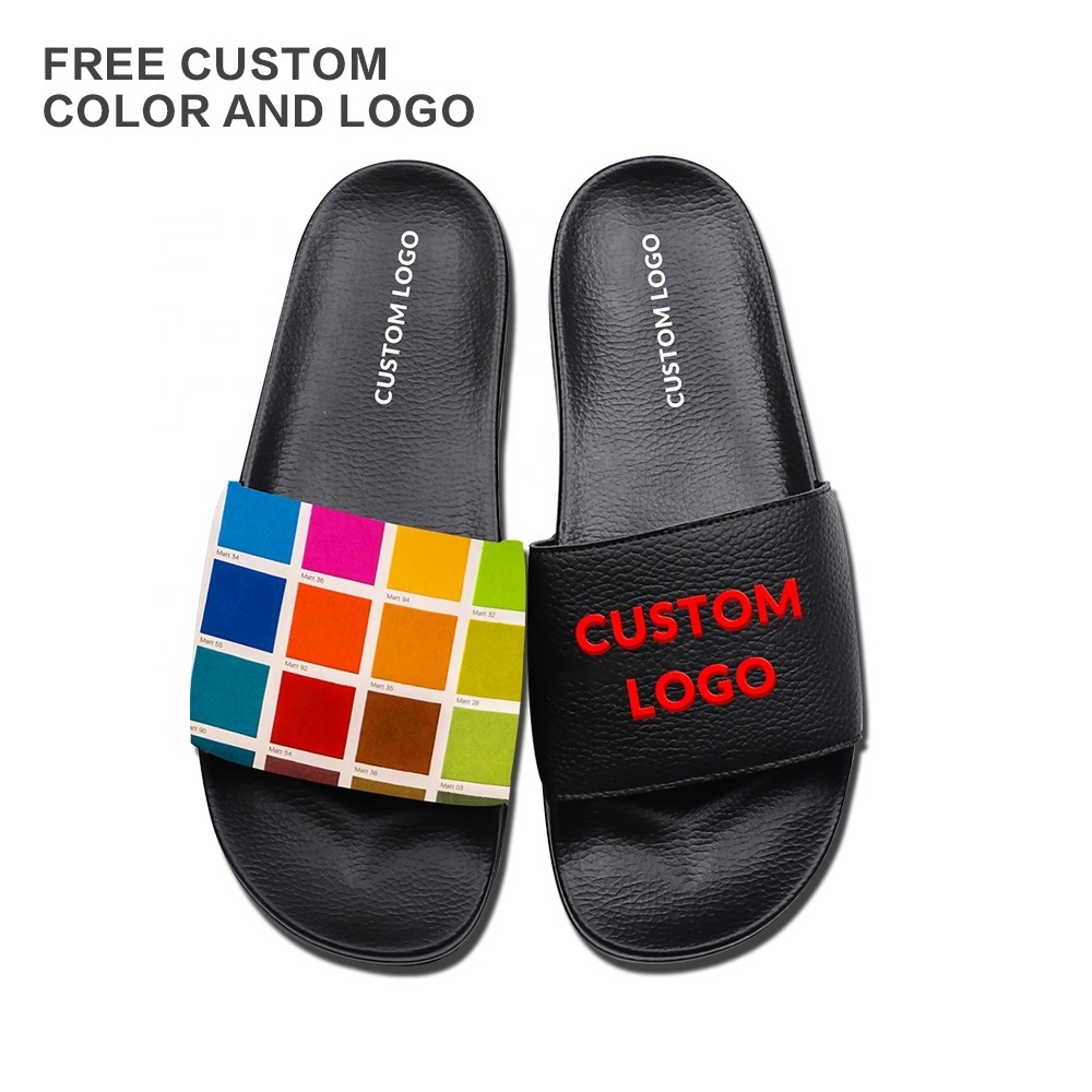 Henghao Breathable Beach Pvc Upper Rubber Pu Outsole Slides Slippers Custom Slides With Logo Slides Slippers For Summer Spring