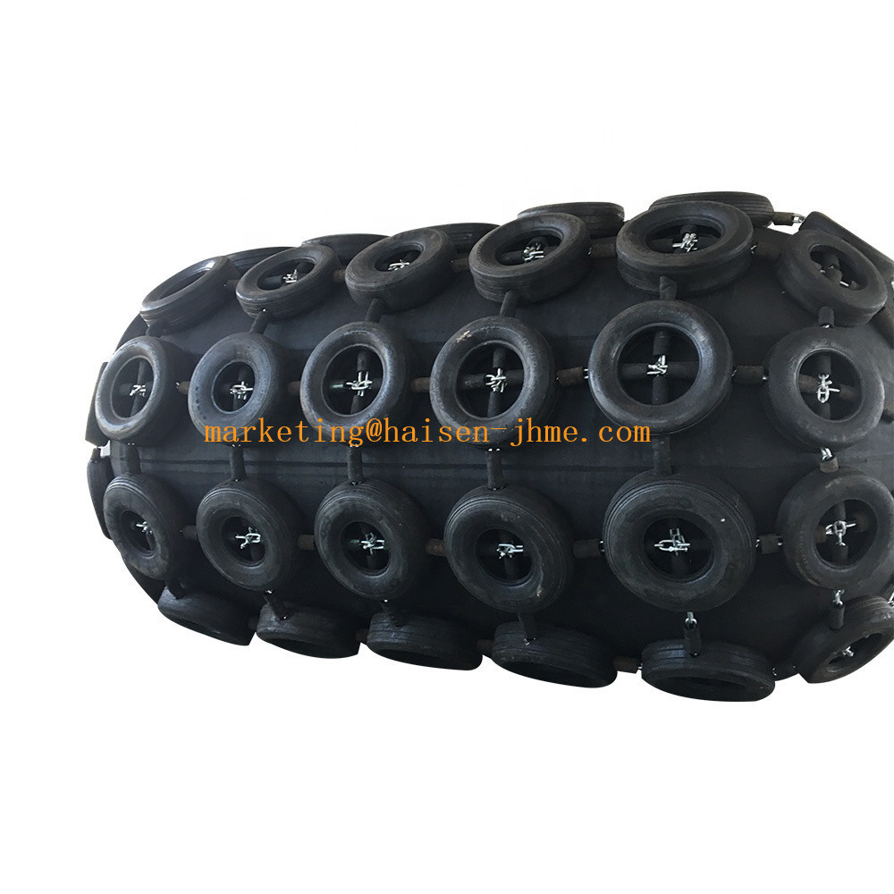 Pneumatic  marine rubber fender with airplane tires for vessels