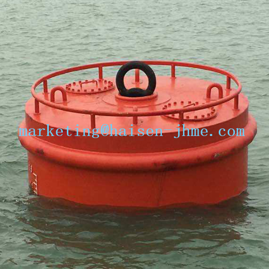 Steel structured offshore mooring buoy for marine vessels and boats