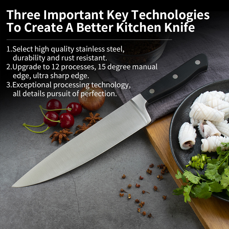 Stock Best Hot Seller professional 8 Inch japan kitchen knife POM Handle Stainless Steel Chef Knife