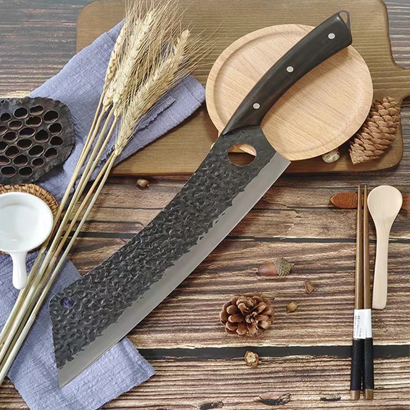 Hot Sale 12.5 Inch Chopper Japanese Cleaver Slaughter Knife For Boning Meat Handmade Serbian Butcher Knife