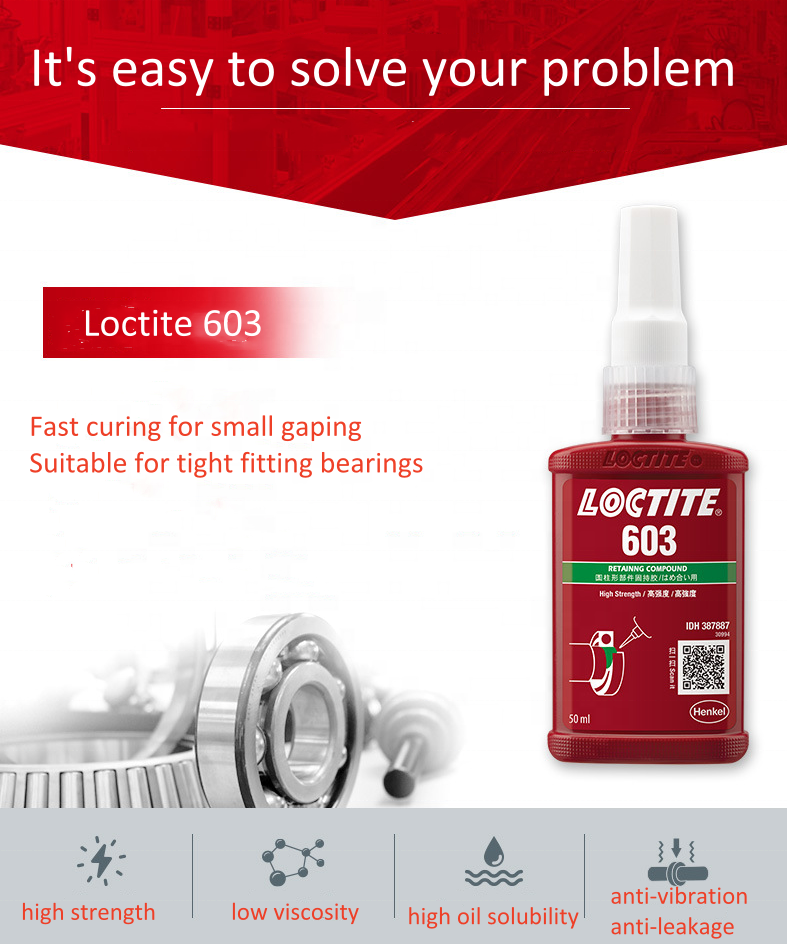 Loctiter Glue 603 Cylinder Holding Glue High-Strength Bearing Glue Metal Parts Retaining compound Sealant