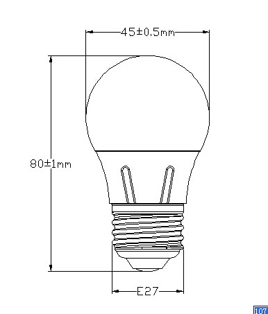 ERP G45 E27 LED Globe Bulb 5W with CE EMC LVD RoHS for AC Power B22/E14 Base 6500K Color Temperature for Residential Lighting