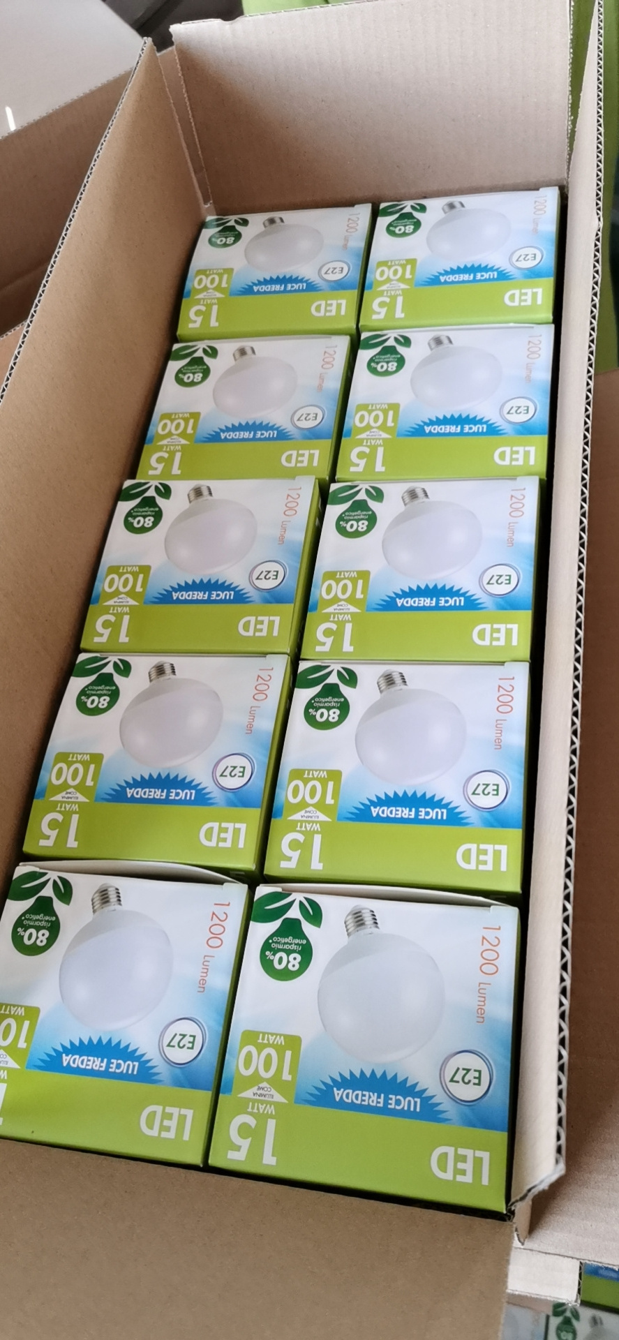 Globe LED Light Bulbs G120 18W for E14/E27/B22 Base 6500K Cold White Color for Residential Use