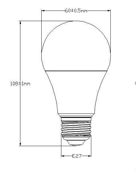 CE RoHS A60 8W LED Light Bulb G45 Model with E14 & B22 Base 6500K Color Temperature for Residential Use Promotion Offered