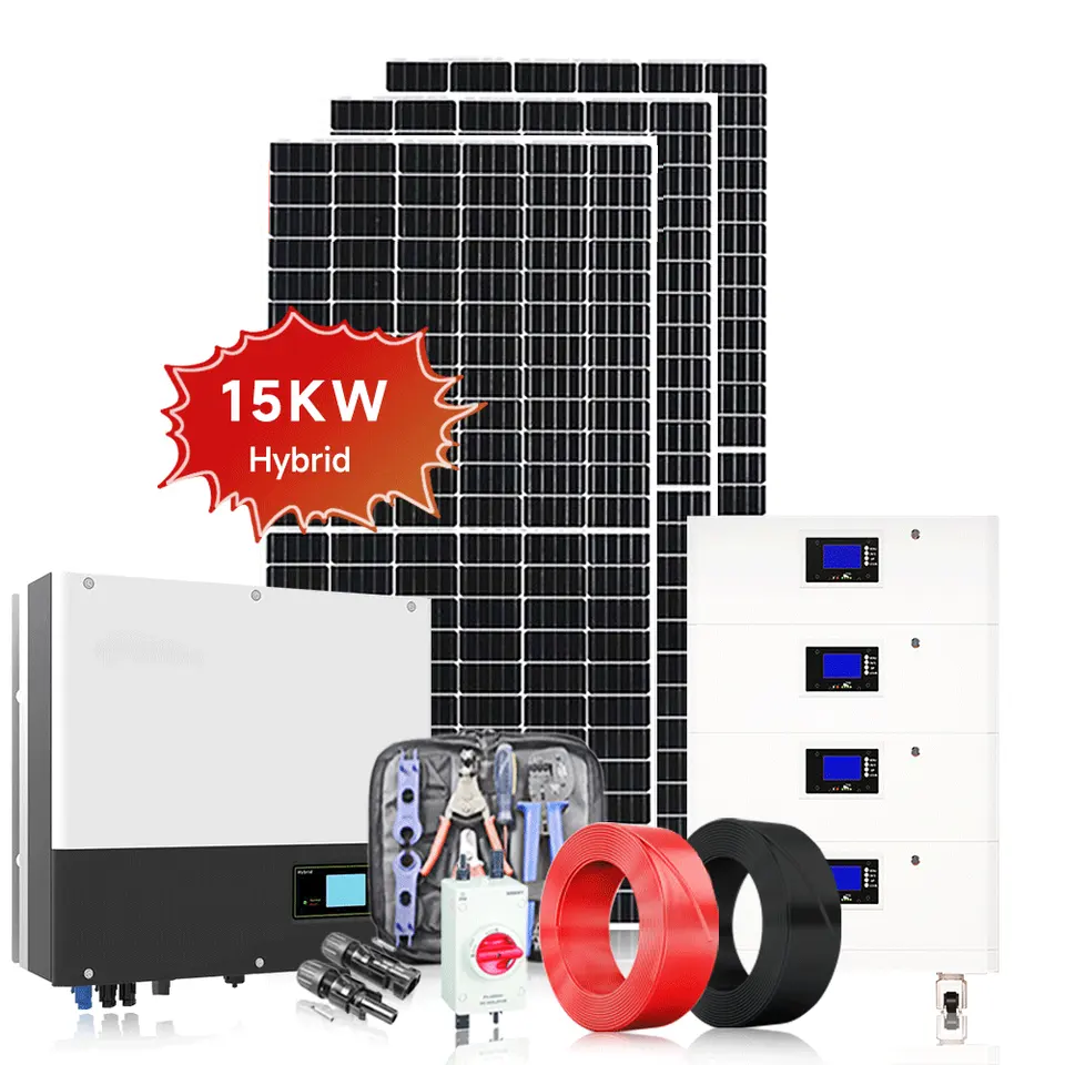 Complete Set 10Kw 15Kw 20KW 5 Kw Solar Panels Solar 5000 W On Off Grid Solar System 5000 Watts Solar Energy Home System 30KW