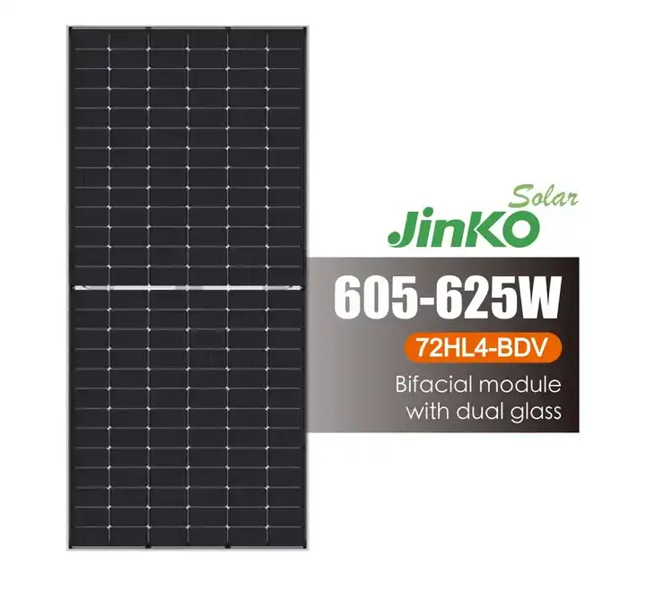 Europe Stock Cheap Price Jinko N type Bifacial Solar Panel 455w 550w 625w 650w Half Cell Mono Modules JKM625N-78HL4-BDV