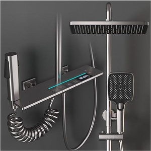 piano digital shower set digital shower mixer digital display thermostatic rain shower Combination set