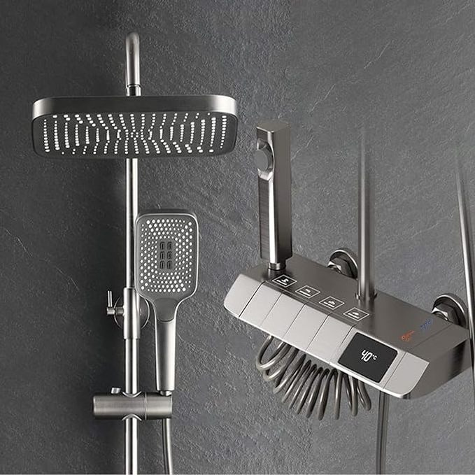 Piano button/Piano filtered shower head  SY1W Shower Faucet Set 3 Triple Function Rain bathroom Waterfall Shower Set System