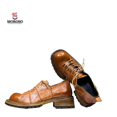 Goodyear's New Men's Shoes Thick Soles Increased Height Trendy Men's Low-Top Shoes Genuine Leather Horse Shoes For Men